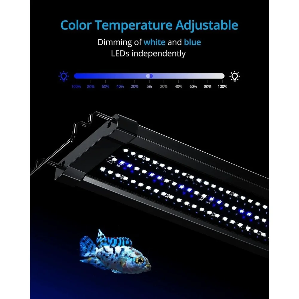 NICREW ClassicLED Gen 2 32W Aquarium Light 36-48 Inch Dimmable White‎ Blue LED